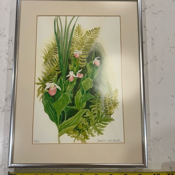 Botanical giclee wall art. Framed and matted giclee print from watercolor. - Picture 4 of 5
